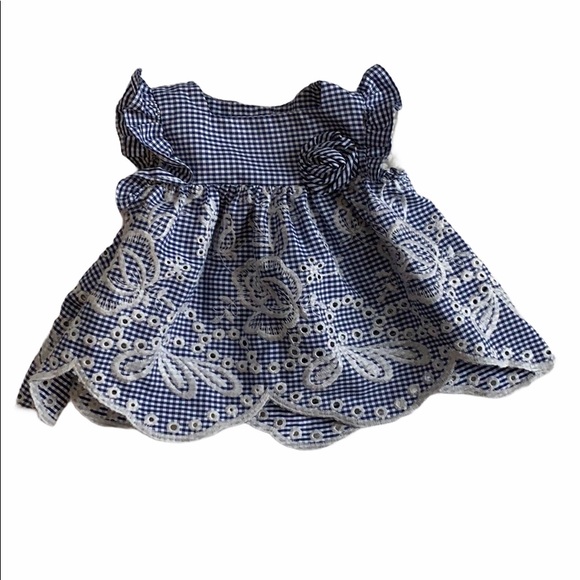 SOLD Vintage Bonnie Jean Baby Gingham Embroidered Dress - Picture 2 of 5